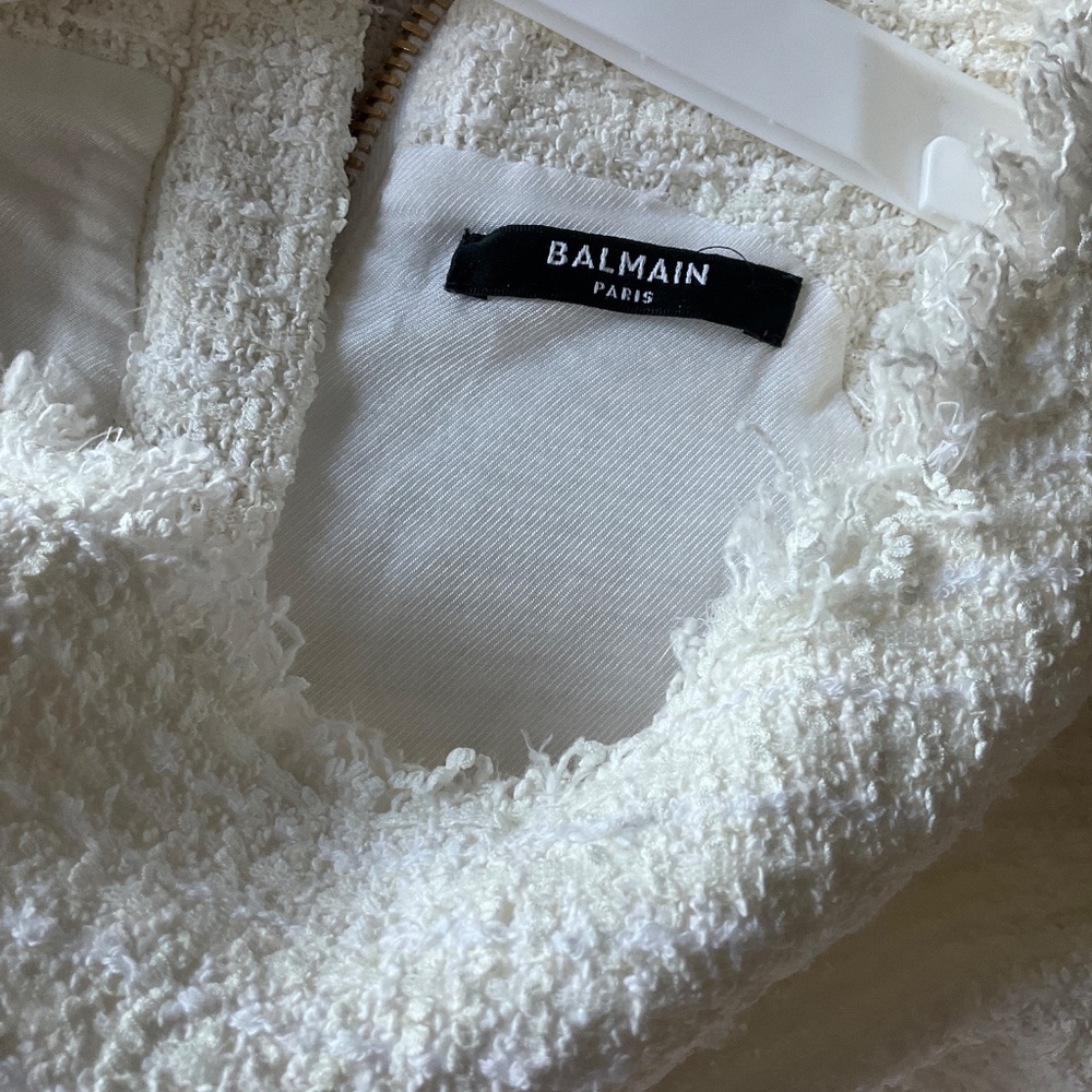 BALMAIN Sleeveless Tweed Dress - Picture 5 of 9